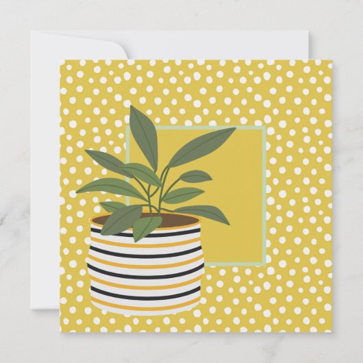Boho Birthday Planten Stippen Gold Sage Green (Achterkant)