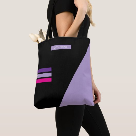 Boho Black Abstract Trendy Girly  Tote Bag (Dichtbij)