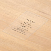 Boho Black Acryl Moderne bruiloft Uitnodigen Uitnodigingen (Laagn)