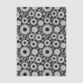 Boho Black and White Folk Flower Starburst Pattern Tissuepapier (Voorkant)