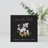 Boho Black Blush en Witte Bloemstuk Save The Date (Staand voorkant)