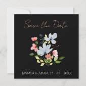 Boho Black Blush en Witte Bloemstuk Save The Date (Voorkant)