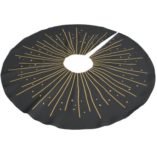 Boho Black Burst Brushed Polyester Tree Skirt Kerstboom Rok (Gekanteld)