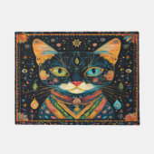 Boho Black Cat Patroon Deurmat (Voorkant)