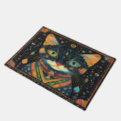 Boho Black Cat Patroon Deurmat (Schuin)