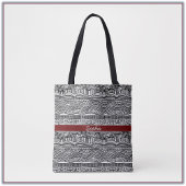 Boho Black en White Ethnic Tote Bag