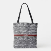 Boho Black en White Ethnic Tote Bag (Achterkant)
