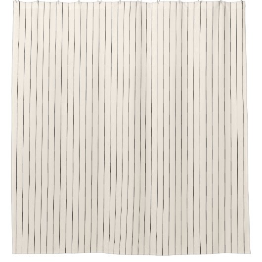 Boho Black en White stripe Shower Curtain Douchegordijn (Voorkant)