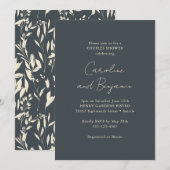 Boho Black Floral Elegant Minimalist Couple Shower Kaart (Voorkant / Achterkant)