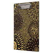 Boho Black Gold Ethnic Floral Pattern Clipboard Klembord (Links)