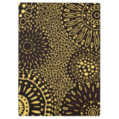 Boho Black Gold Ethnic Floral Pattern Clipboard Klembord (Achterkant)