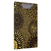Boho Black Gold Ethnic Floral Pattern Clipboard Klembord (Rechts)