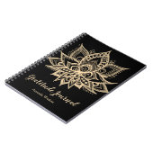 Boho Black Gold Lotus Flower Gratitude Journal Notitieboek (Linkerzijde)