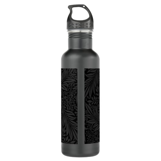 Boho Black Grey Botanical Waterfles (Achterkant)
