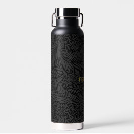 Boho Black Grey Botanical Waterfles