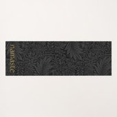 Boho Black Grey Botanical Yogamat (Achterkant (horizontaal))