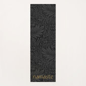 Boho Black Grey Botanical Yogamat (Voorkant)