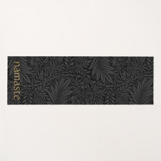 Boho Black Grey Botanical Yogamat (Voorkant (horizontaal))