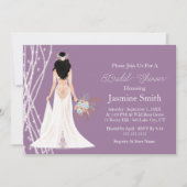 Boho Black Hair Bride Met Parels Vrijgezellenfeest Kaart (Voorkant)