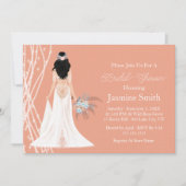 Boho Black Hair Bride met parels Vrijgezellenfeest Kaart (Voorkant)