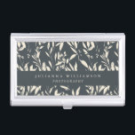Boho Black Hand Drawn Floral Professional Custom Visitekaarthouder<br><div class="desc">Boho Modern Black Hand Drage Floral Professional Custom Business Card</div>