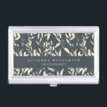 Boho Black Hand Drawn Floral Professional Custom Visitekaarthouder<br><div class="desc">Boho Modern Black Hand Drage Floral Professional Custom Business Card</div>