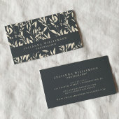 Boho Black Hand Drawn Floral Professional Visitekaartje