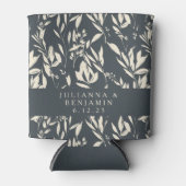 Boho Black Hand Drawn Floral Wedding Custom Blikjeskoeler (Voorkant)