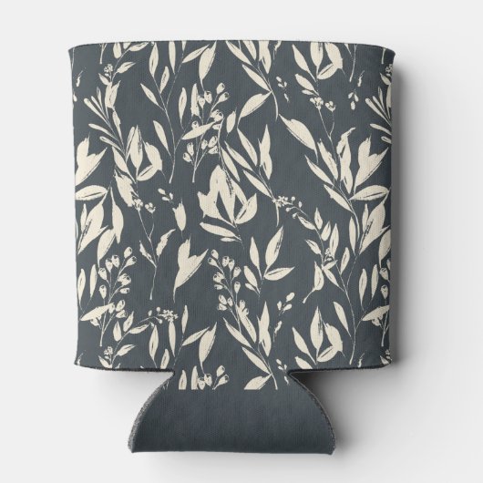 Boho Black Hand Drawn Floral Wedding Custom Blikjeskoeler (Achterkant)