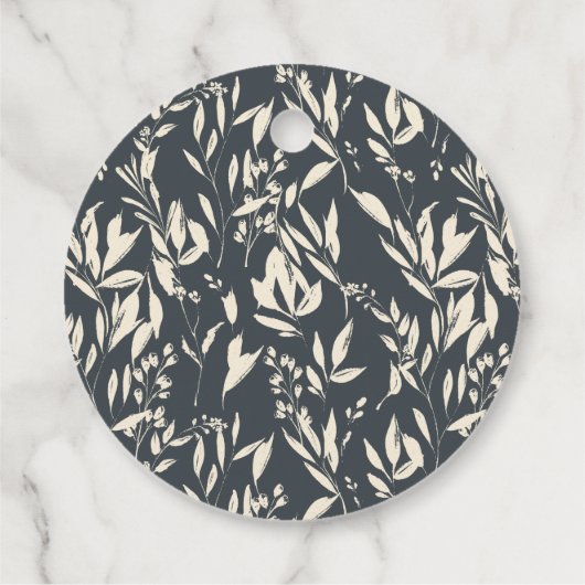 Boho Black Hand Drawn Floral Wedding Custom Dank Bedankjes Labels (Achterkant)