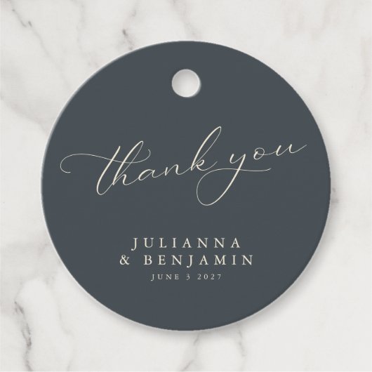 Boho Black Hand Drawn Floral Wedding Custom Dank Bedankjes Labels (Voorkant)