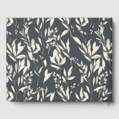 Boho Black Hand Drawn Floral Wedding Custom Gastenboek (Achterkant)