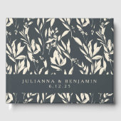 Boho Black Hand Drawn Floral Wedding Custom Gastenboek (Voorkant)