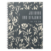 Boho Black Hand Drawn Floral Wedding Custom Notitieboek (Voorkant)