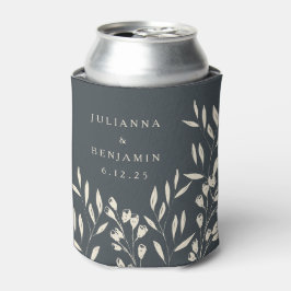 Boho Black Hand Drawn Floral Wedding Names Blikjeskoeler