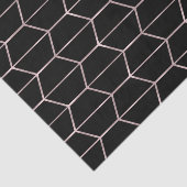 Boho Black Hexagon Roos Gold Geometric Glam Party Tissuepapier (Detail)