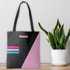 Boho Black Stripes Classy Trendy Girly  Tote Bag