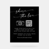 Boho Black Wedding Deel de liefde QR-code Acryl Bord (Voorkant)
