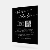 Boho Black Wedding Deel de liefde QR-code Acryl Bord (Hoek)