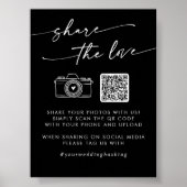 Boho Black Wedding Deel de liefde QR-code Poster (Voorkant)