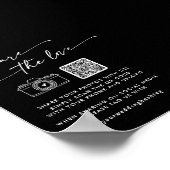 Boho Black Wedding Deel de liefde QR-code Poster (Hoek)