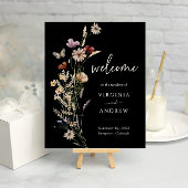 Boho Black Welcome Wedding Poster