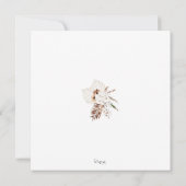 Boho Black White Brown Pampas Grass Wedding Save The Date (Achterkant)