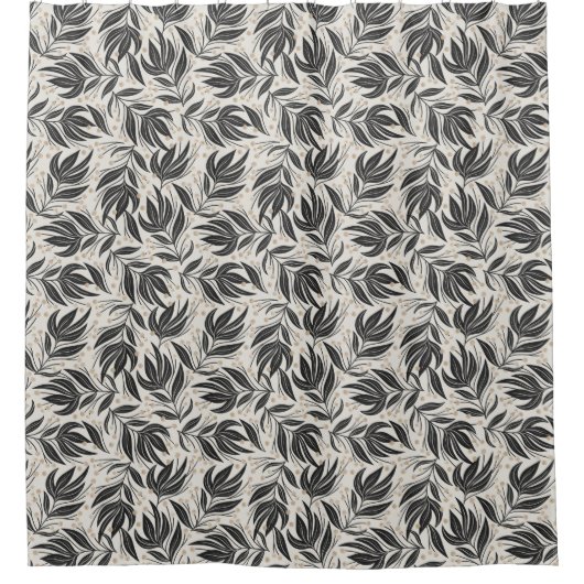 Boho blad bladeren patroon douchegordijn (Voorkant)