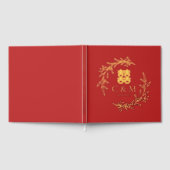 Boho blad krans dubbel geluk Chinese bruiloft Gastenboek (Volledig)