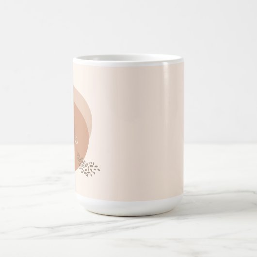 Boho blad ontwerp met aangepaste naam koffiemok (Center)