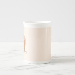 Boho blad ontwerp met aangepaste naam porselein kop