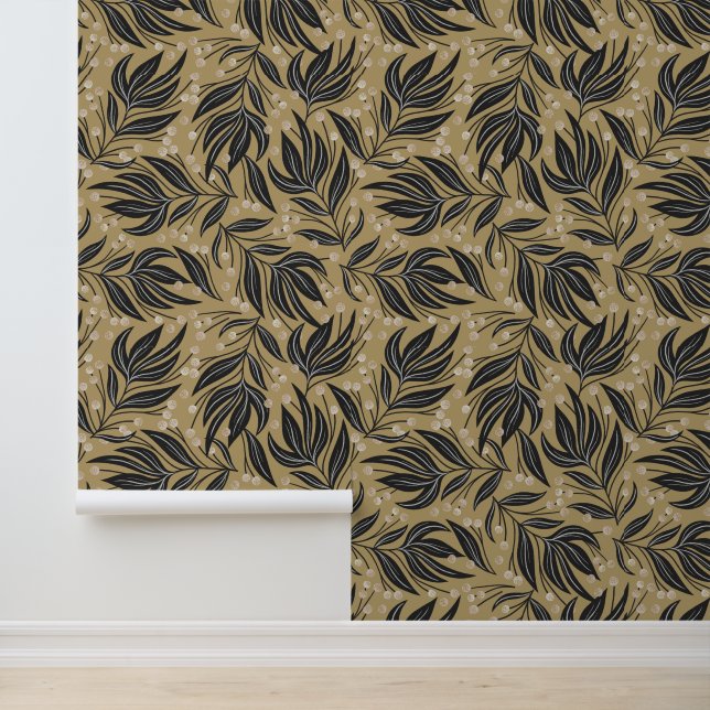 Boho blad patroon motief behang (Applicatie)