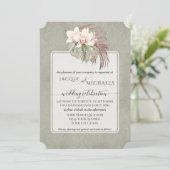 Boho blad sagegroene witte orchidee bloem jungle kaart (Staand voorkant)