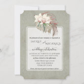 Boho blad sagegroene witte orchidee bloem jungle kaart (Voorkant)